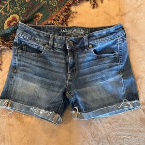 American Eagle Outfitters Distressed Blue Jean Shorts